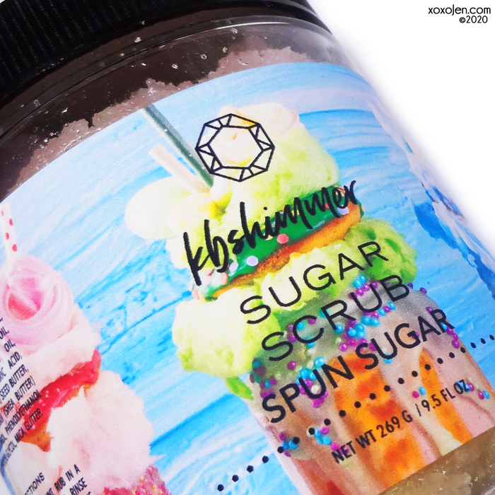 xoxoJen's swatch of KBShimmer Spun Sugar sugar scrub