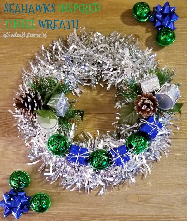 Seahawks Inspired Tinsel Wreath Sew Crafty Crochet
