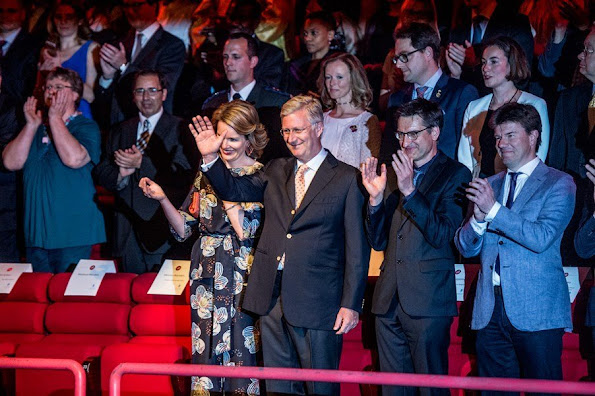 Queen Mathilde of Belgium and King Philippe of Belgium attends the 'Best of Belgium' concert to celebrate the 35th anniversary of concert hall Ancienne Belgique