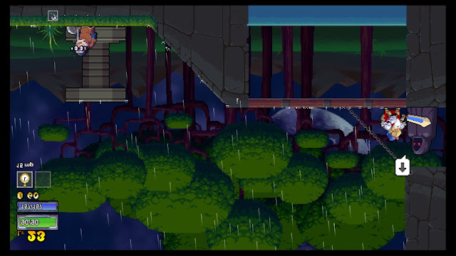 Rogue Legacy - The "Vertigo" trait, in which everything on the screen is mirrored vertically