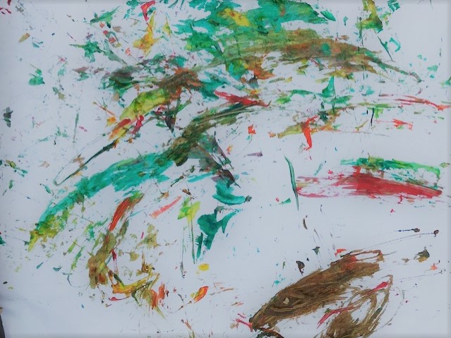 Mummy Snowy Owl Painting With Leaves
