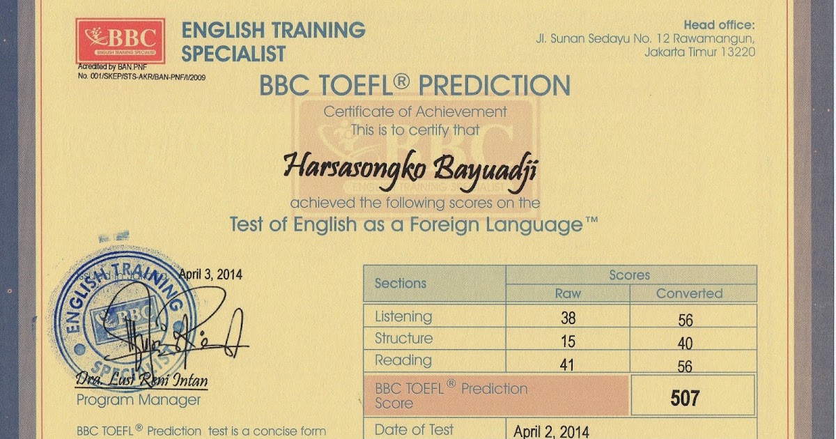 Baru Toefl Itp Bandung