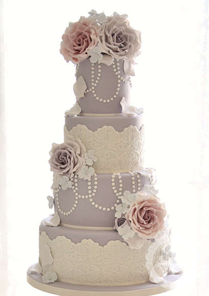 Beautiful Bridal: Lace Fondant Wedding Cakes