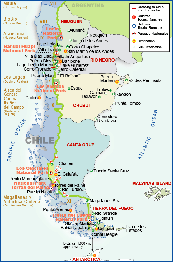 Retendo Momentos Patag nia - Mapa Patagonia Ing