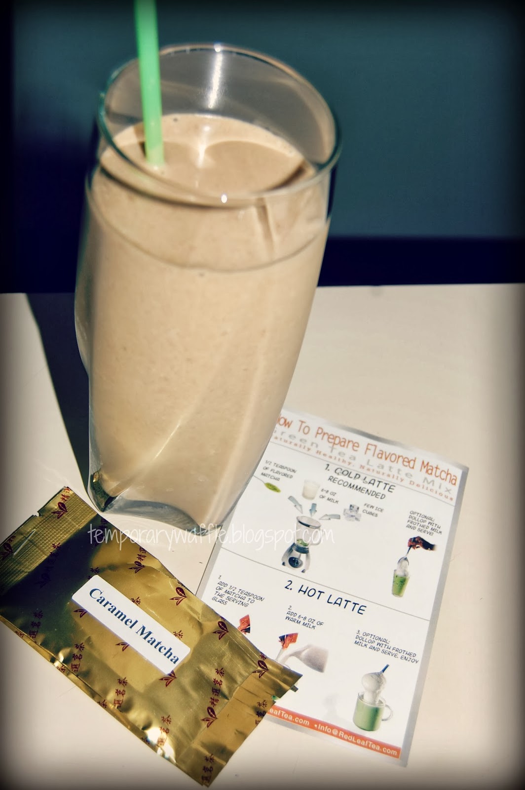 Temporary Waffle Red Leaf's Caramel Matcha Tea Review
