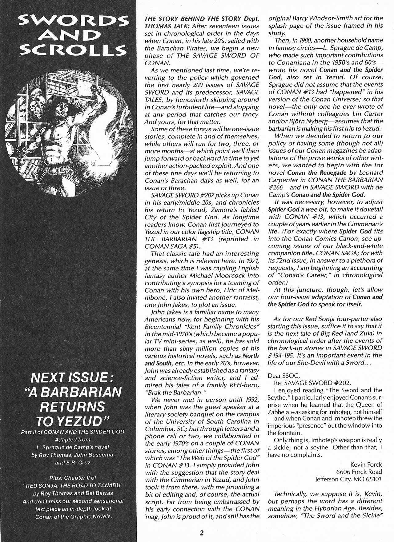 Read online The Savage Sword Of Conan comic -  Issue #207 - 4