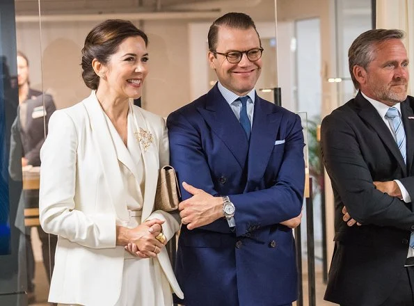 Crown Princess Mary of Denmark and Prince Daniel of Sweden visited the AB Sverige Design Lounge (Designlounge) in Stockholm