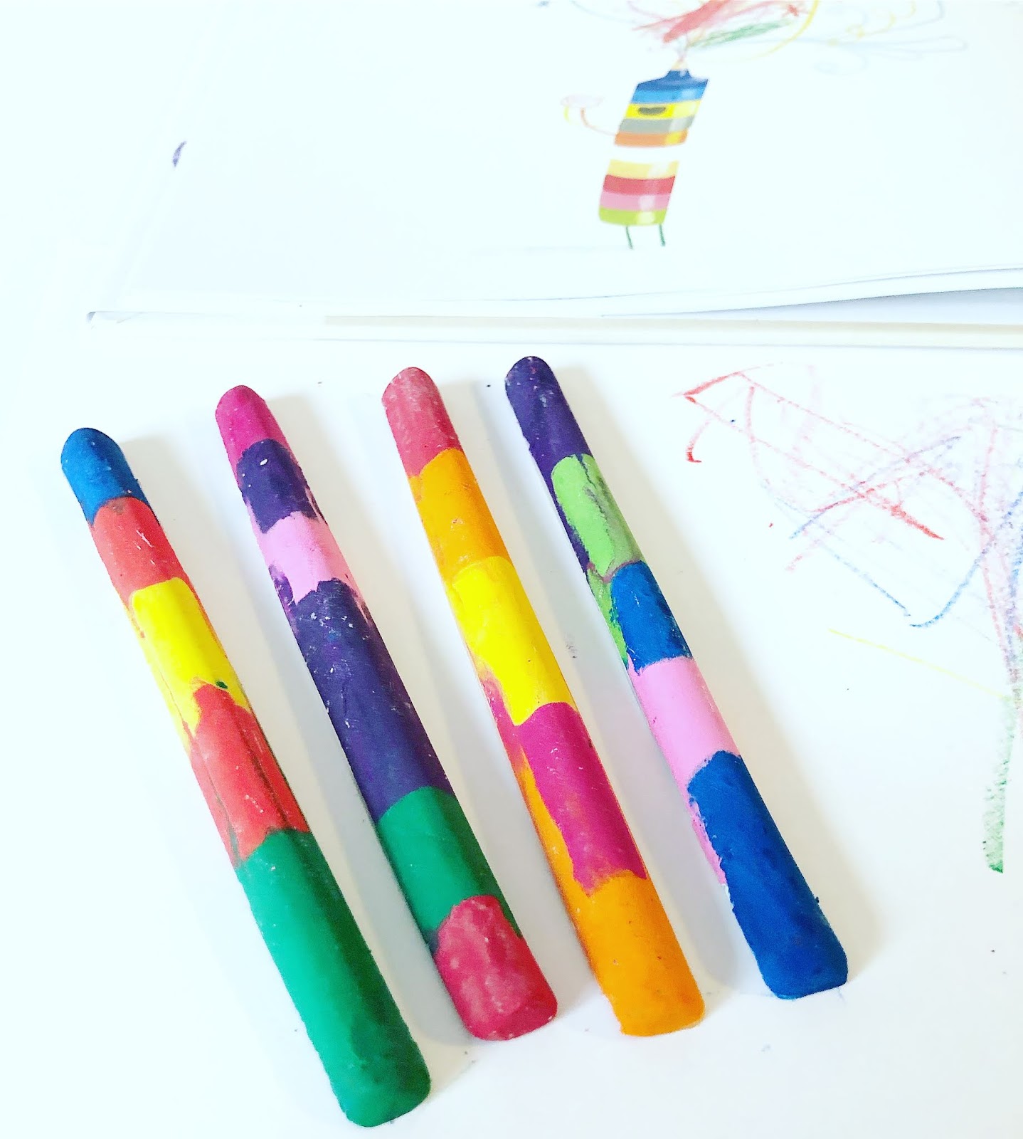 Making Rainbow Crayons