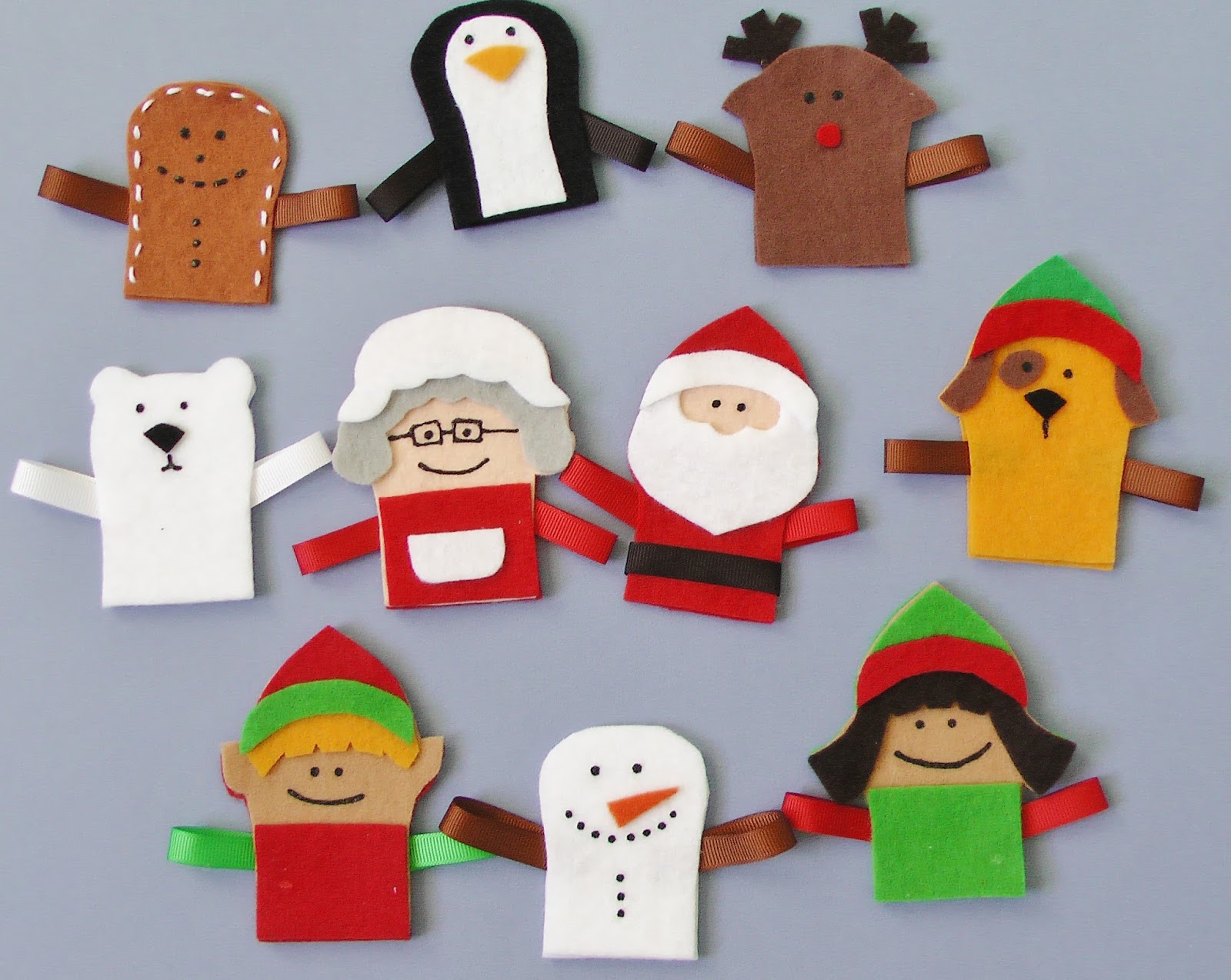 Flannel Board Fun Christmas Finger Puppet Set