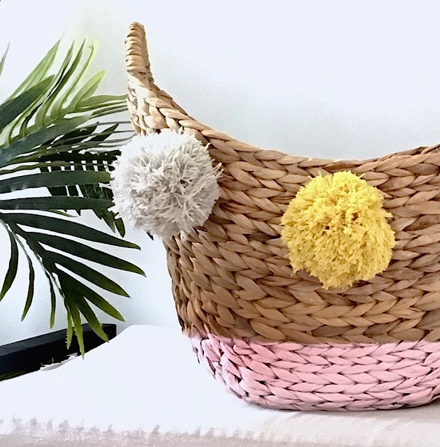 DIY Paint Dipped Basket with Spray Paint