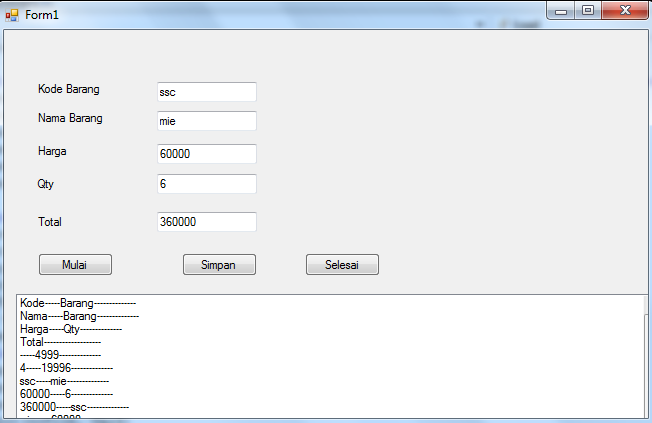 Contoh Program Penjualan Barang V 1 Visual Basic Java