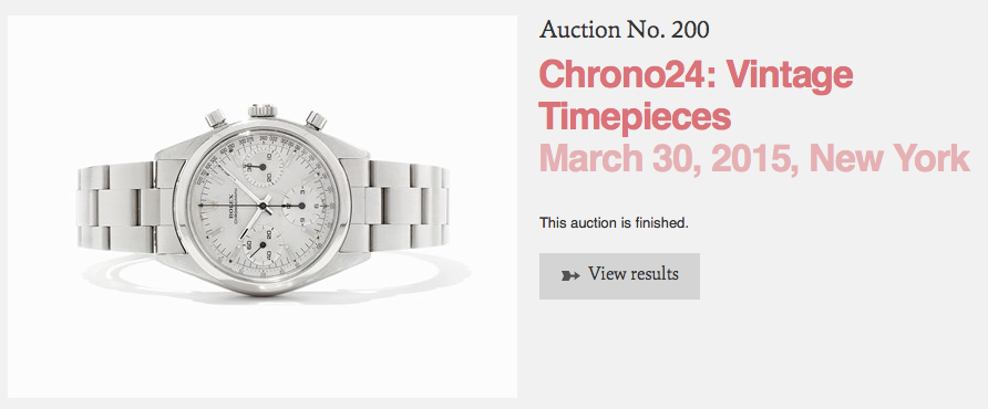 Only 26 lots Sold out of 80, Auctionata Watch Auction, 3/30/2015