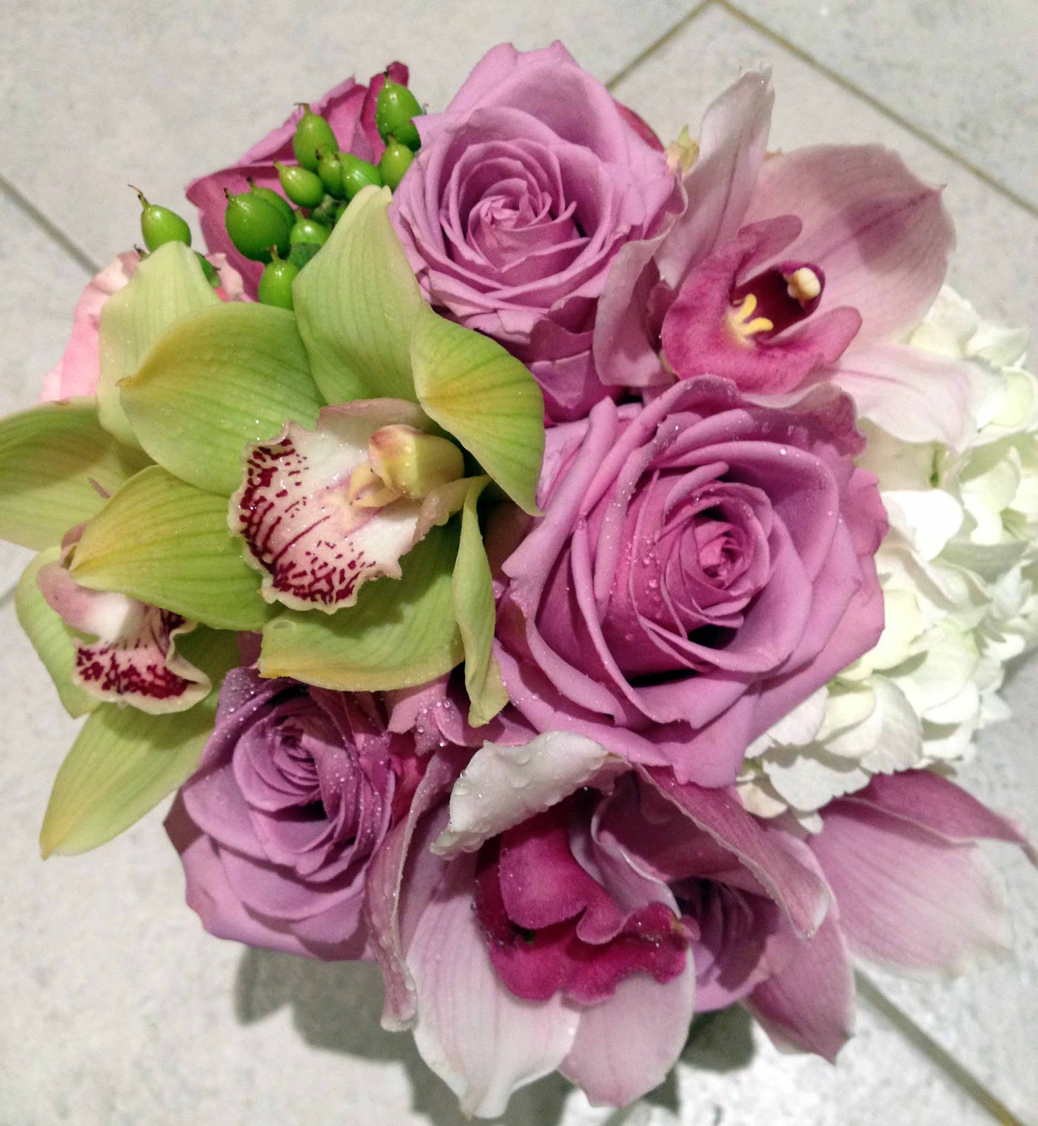 Celebrate Beautifully Xenia and Derek's Wedding Flowers (Purple and Green)