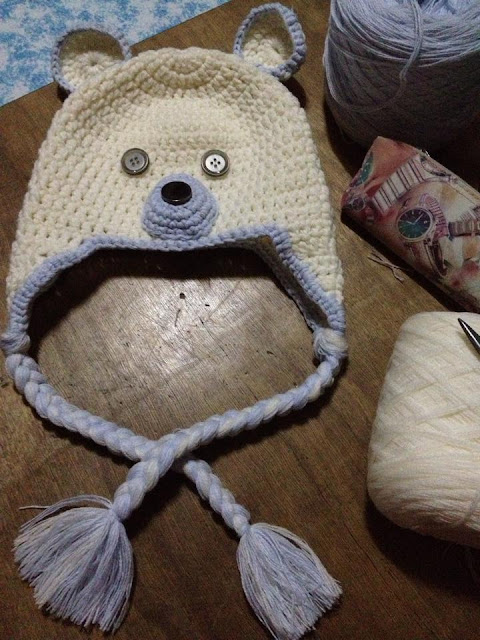 Polar Bear Crochet Beanie