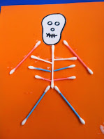 skeleton made out of q-tips