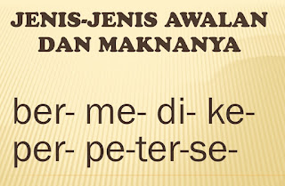 jenis-jenis awalan dan maknanya