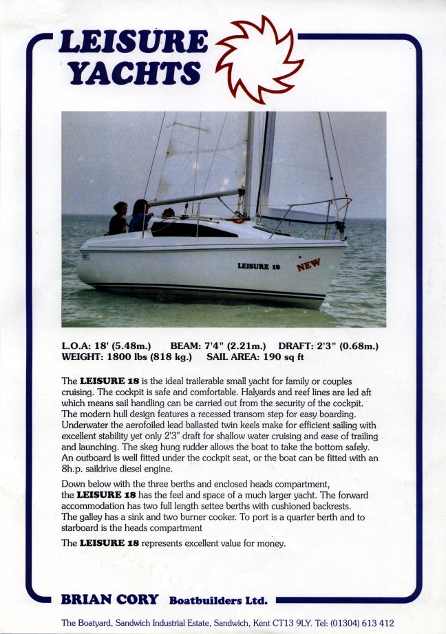 Bill's Log Leisure 18 Yacht