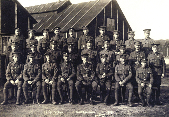 Photograph of Marshmoor POW camp guards 1918. Image from the Peter Miller archive