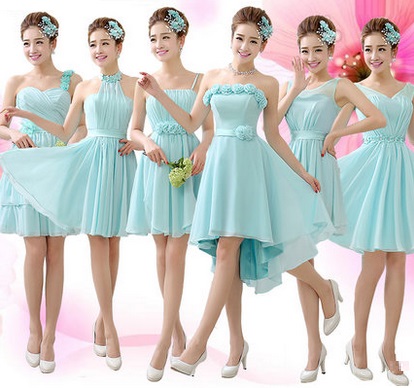 6-Design Heavenly-Blue Bridesmaids Midi Dress