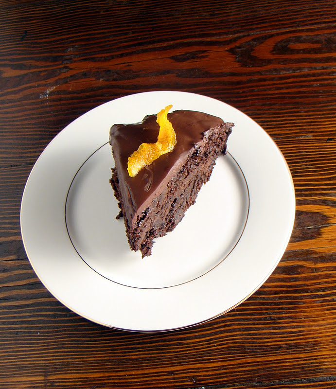 A Move Begins Chocolate Cake with Candied Orange Peels