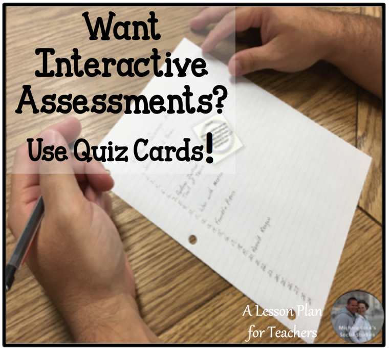 HowTo Use Quiz Cards for More Interactive Assessments A Lesson Plan