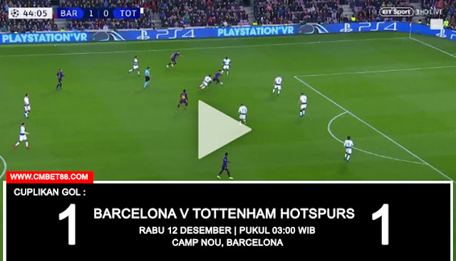  Cuplikan Gol : Barcelona 1-1 Tottenham Hotspurs [Europa - Champions League]