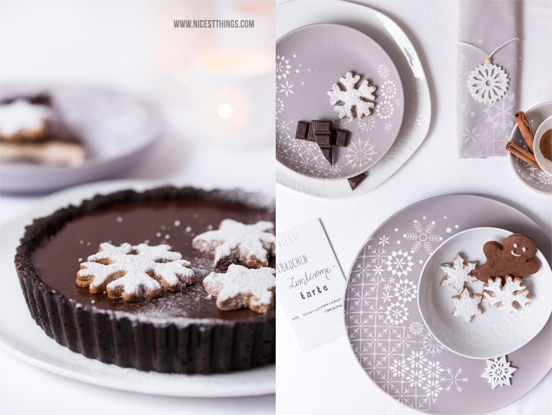 Lebkuchen Zimt Tarte und Räder Wintertafel Geschirr