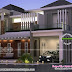 Decorative style contemporary house night view rendering