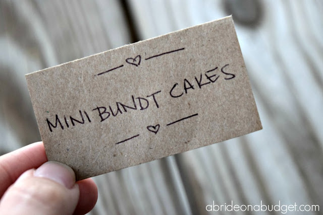 Looking for a great bridal shower dessert? My pick would be mini bundt cakes (with a chocolate drizzle, of course). Get the recipe and instructions on how to make them at www.abrideonabudget.com.