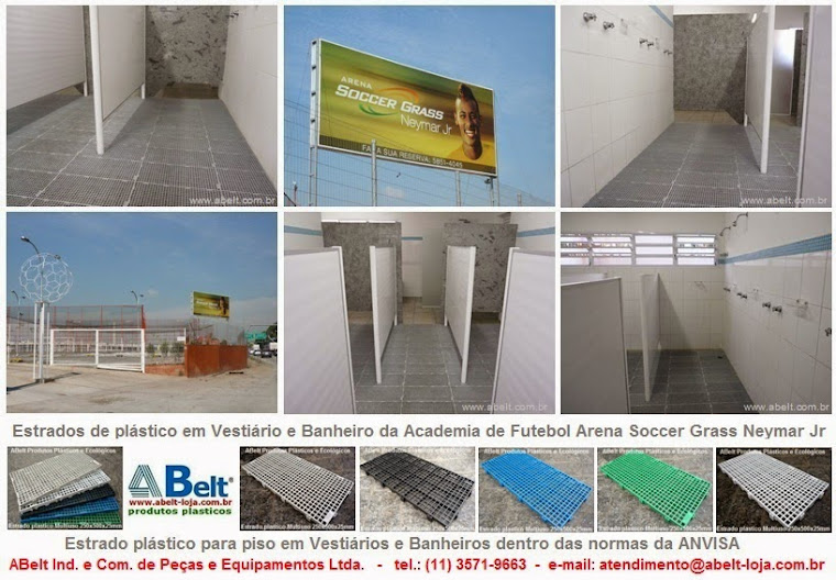 Estrado plástico para banheiro e vestiário da Academia de Futebol Arena Soccer Grass Neynar Jr.