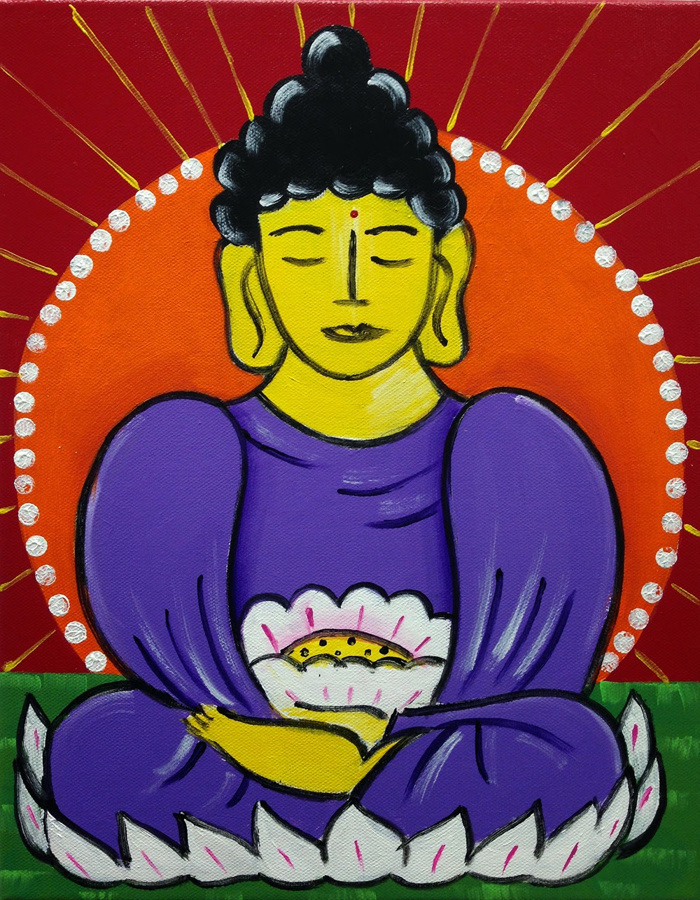 The Gascot Method Buddha in Purple (and Personalized Buddha Paintings)