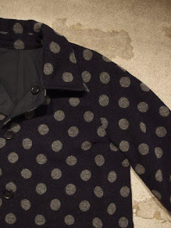 Engineered Garments "Reversible Coat / Polka Dot Jacquard in Dk.Navy Ripstop"