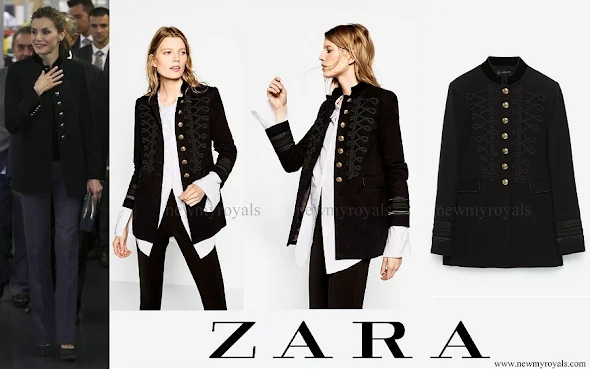 Queen Letizia wore ZARA Military Jacket