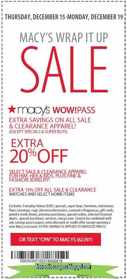 Printable Coupons 2018: Macy&#39;s Coupons