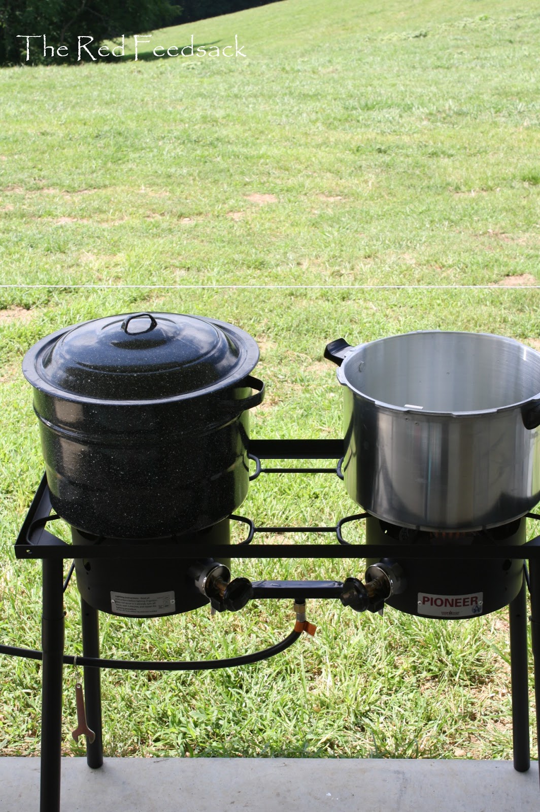 The Red Feedsack Canning On The Porch!