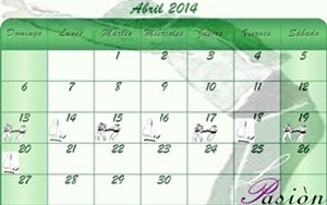 Calendario de Semana Santa de la Pasiòn 2014
