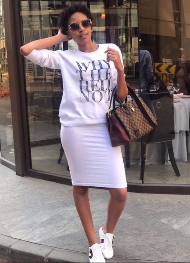 7 Mzansi Celebs spotted wearing Slogan clothes talking