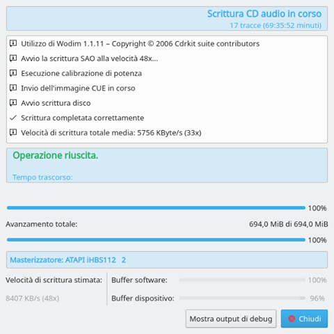 Risolvere l'errore di K3b: "cdrecord non ha il permesso di aprire il dispositivo" 3 k3b%2Bcorretto