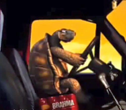 Propaganda da Brahma com sua famosa tartaruga. Comercial apresentado no ano 2000.