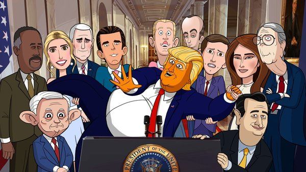 The cast of 'Our Cartoon President'