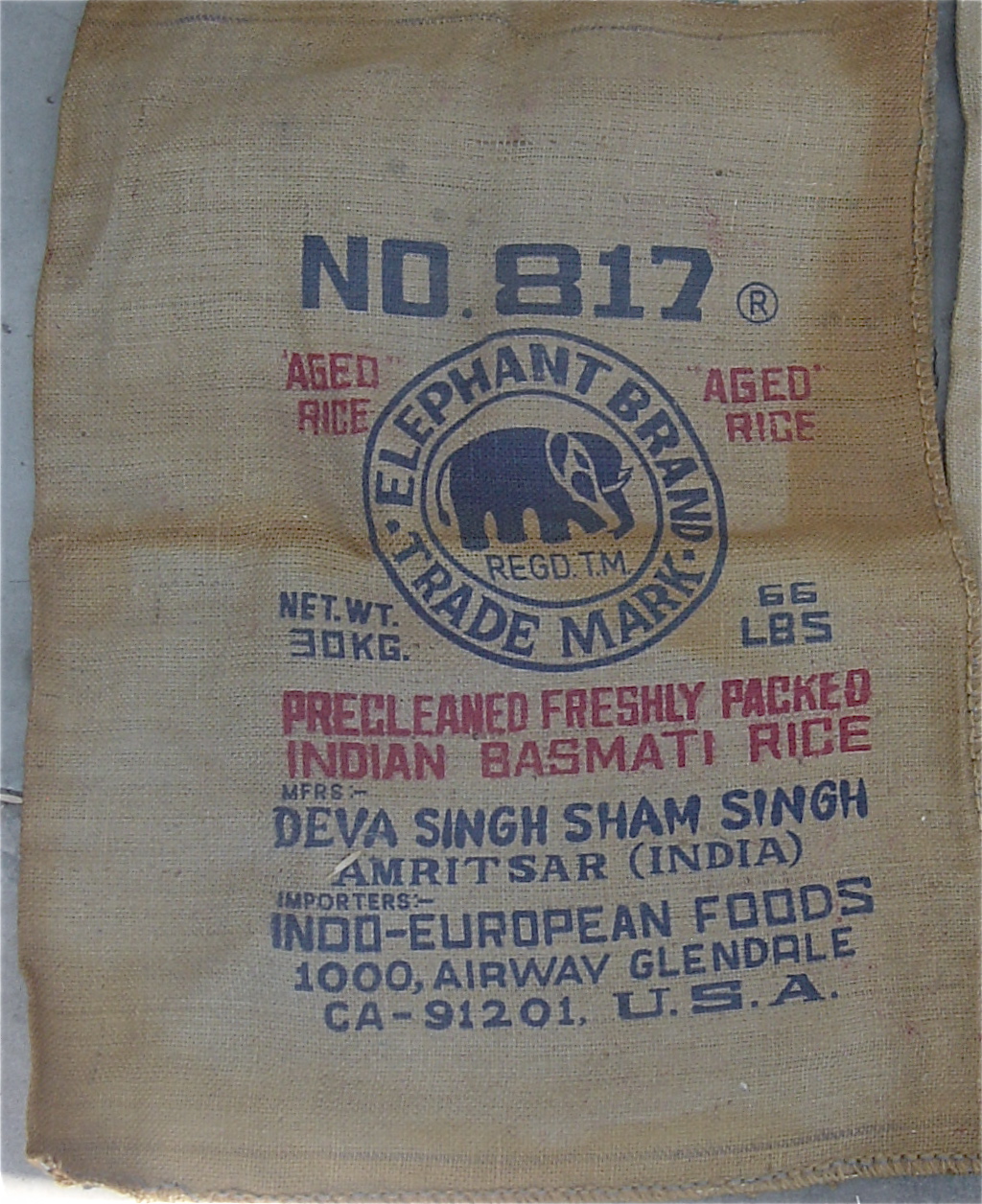 The Backyard Boutique by Five to Nine Furnishings Vintage Burlap Grain