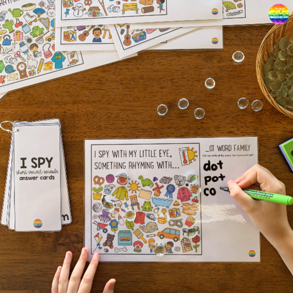 WORD FAMILY I SPY MATS | you clever monkey