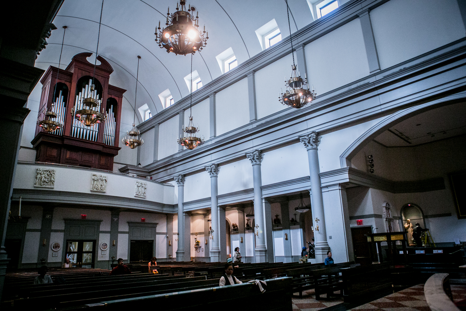 St. Agnes Midtown, New York, NY stepping into church, one at a time