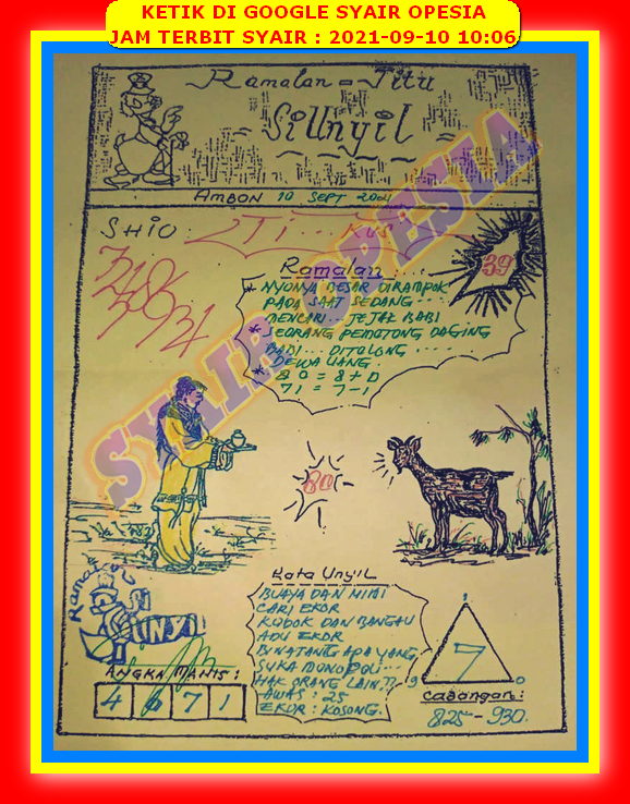 Syair Togel Sdy 10 September 2021 Forum Syair Asiktoto