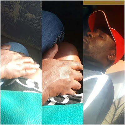 l Photos: Woman exposes man who was caressing her thighs inside a commercial vehicle while pretending to be asleep