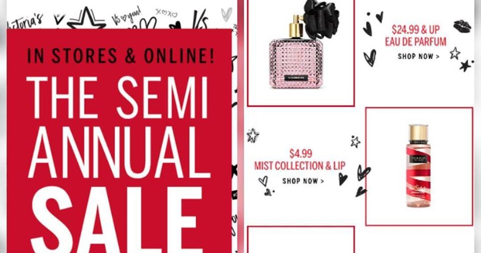 Ahorros Diarios Usando Cupones Venta Semi Anual Victoria's Secret