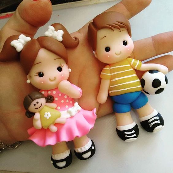 muñecos de ceramica fria