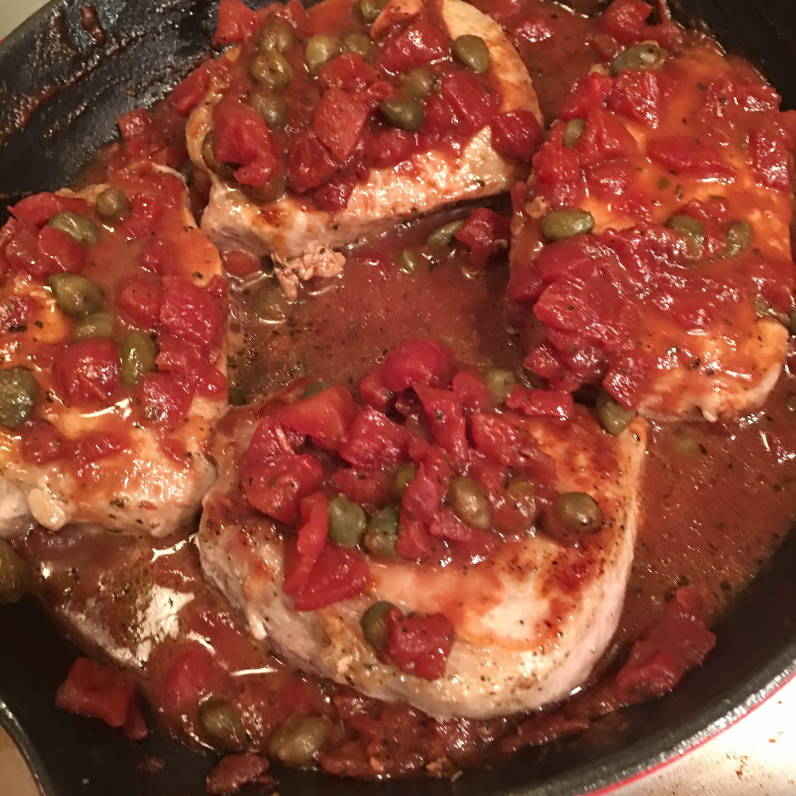 The Swedish Chef Tomato Dijon Pork Chops with Capers