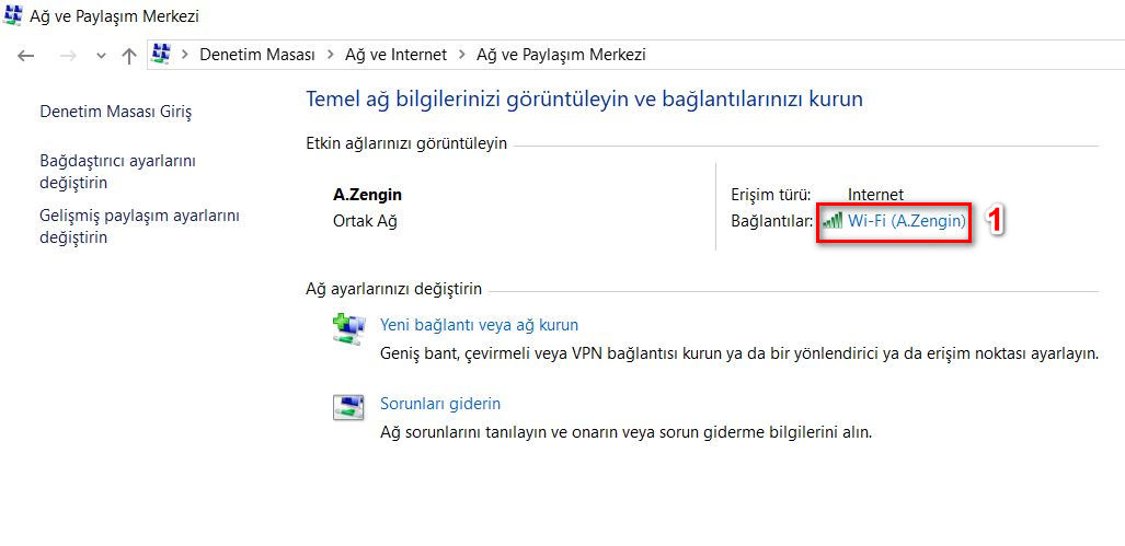 bilgisayara sabit ip adresi verme