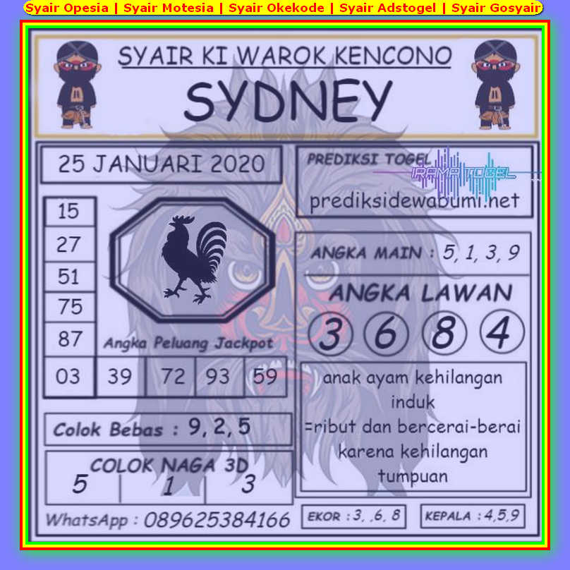 1 New Message Kode Syair Sydney 25 Januari 2020 Forum Syair Togel Hongkong Singapura Sydney